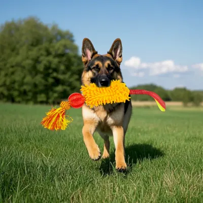 puzzle chew toy Interactive Dog Tug Toy with Treat Dispensing Ball and Plush Mop Section