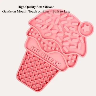 non-slip dog lick mat Ice Cream Shaped Silicone Dog Lick Mat for Slow Feeding Training