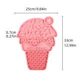 Ice Cream Shaped Silicone Dog Lick Mat for Slow Feeding Training