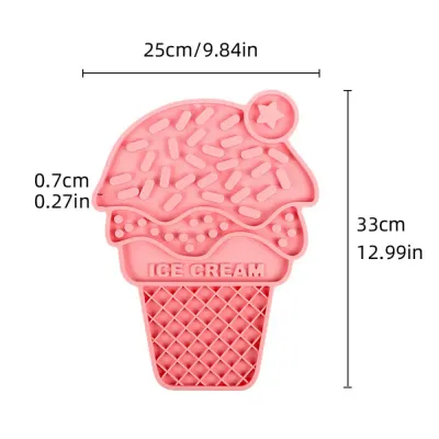 slow feeder mat for dogs Ice Cream Shaped Silicone Dog Lick Mat for Slow Feeding Training