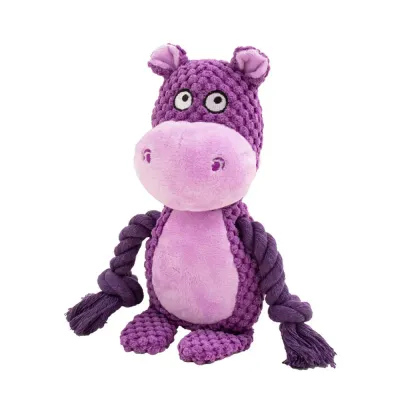 Interactive Squeaky Rope Dog Toy – Dual-Layer Fabric, Crinkle Limbs, and Pull Design for Tug & Play