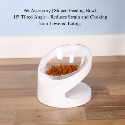 cat food bowl Tilted Cat Bowl Ergonomic Raised Feeding Dish Neck Protection Pet Bowl