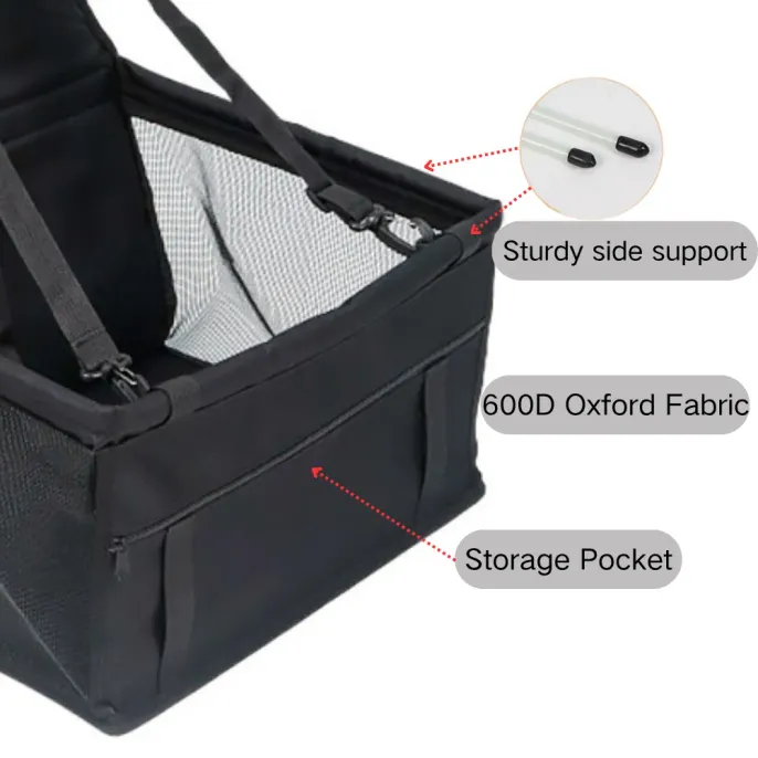 Zippered storage pet car seat