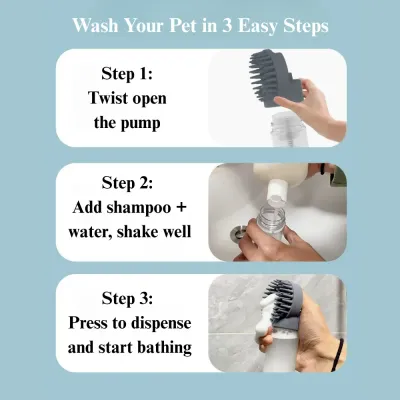 pet grooming massager Silicone Pet Bath Brush Foam Dispenser Grooming Massage Tool