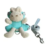 Cute Bunny Plush Dog Harness Vest with Leash for Small Breeds