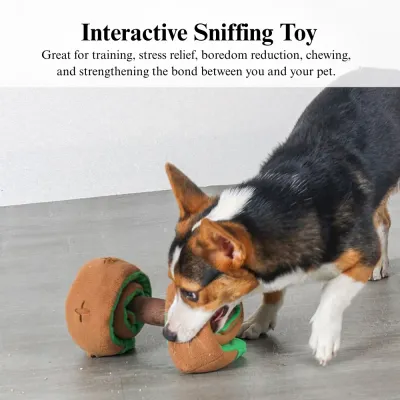 pet supplies for dogs Interactive Dumbbell Shaped Dog Toy with Squeaker and Treat Holder