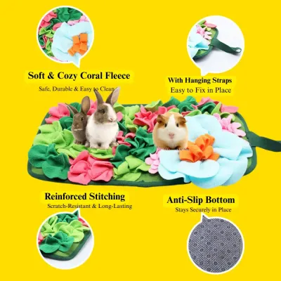 small animal sniffing mat Square Foraging Snuffle Mat for Rabbits and Guinea Pigs