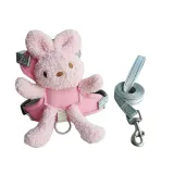 Cute Bunny Plush Dog Harness Vest with Leash for Small Breeds