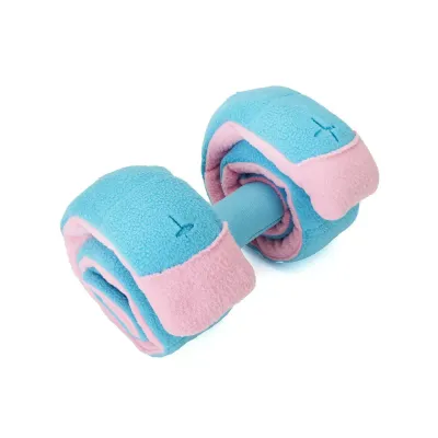 dog chew dumbbell Interactive Dumbbell Shaped Dog Toy with Squeaker and Treat Holder