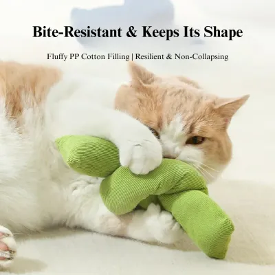 Cat Chew Pillow Toy Durable Crinkle Plush Kicker for Play