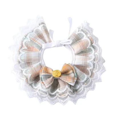 pet lace collar Lace Pet Collar Princess Style Bow Tie Neck Accessory