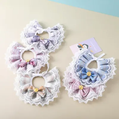 kitten neck accessory Lace Pet Collar Princess Style Bow Tie Neck Accessory