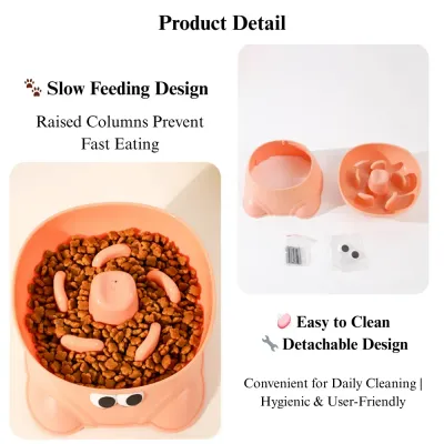 small dog food bowl Elevated Dog Slow Feeder Bowl Anti Spill for Small Breeds