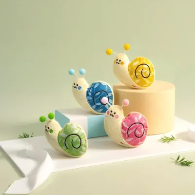 Snail Plush Dog Toy Chew Resistant Interactive Play Soft Toy