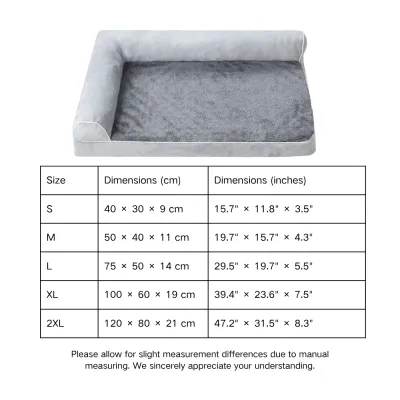 plush dog bed size