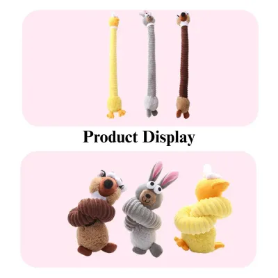Durable Squeaky Plush Dog Toy Long Neck Chewing