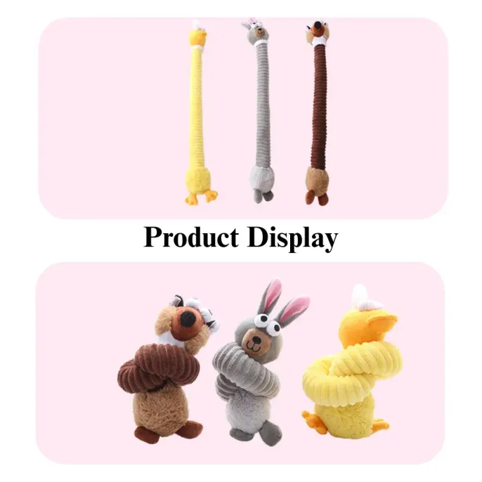 Durable Squeaky Plush Dog Toy Long Neck Chewing