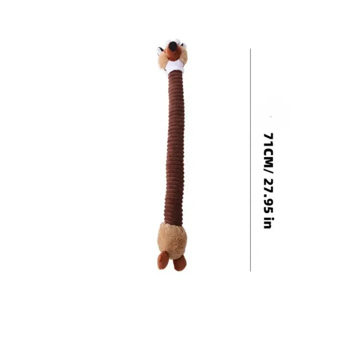 Durable Squeaky Plush Dog Toy Long Neck Chewing