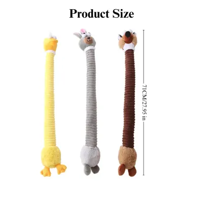 Durable Squeaky Plush Dog Toy Long Neck Chewing