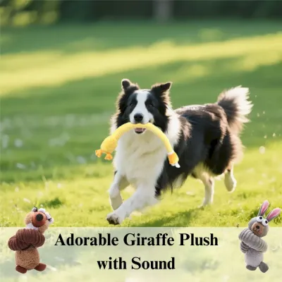 Durable Squeaky Plush Dog Toy Long Neck Chewing