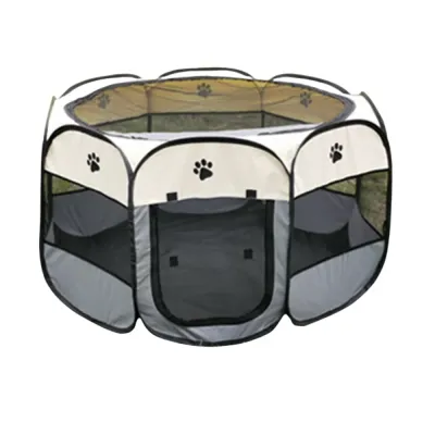 Foldable Dog Playpen Grey