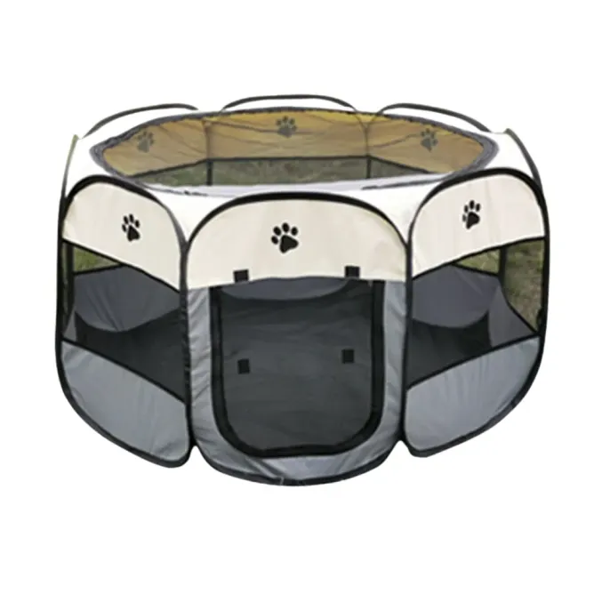 Foldable Dog Playpen Grey