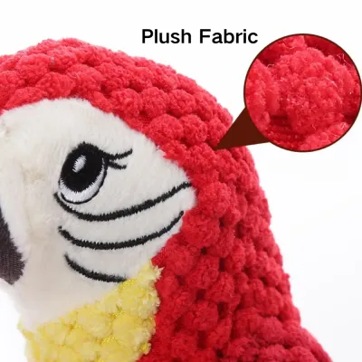 Chew Resistant Plush Parrot Dog Toy Surface Chew Resistant Plush Parrot Dog Toy Surface