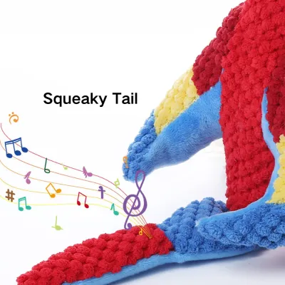 Chew Resistant Plush Parrot Dog Toy Tail Chew Resistant Plush Parrot Dog Toy Tail