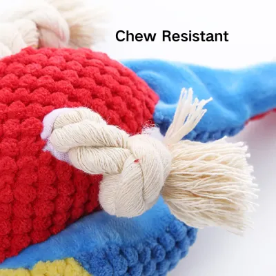 Chew Resistant Plush Parrot Dog Toy Knot Chew Resistant Plush Parrot Dog Toy Knot