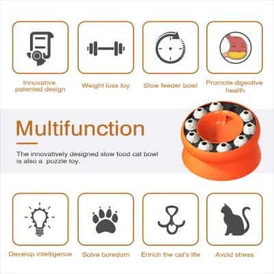 Interactive Cat Slow Feeder Bowl Interactive Cat Slow Feeder Bowl