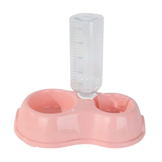 Double-Bowl Plastic Cat Water Dispenser Double-Bowl Plastic Cat Water Dispenser