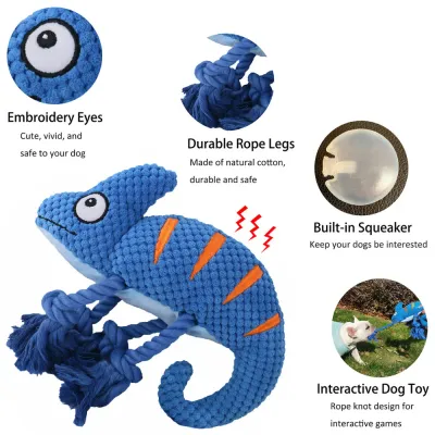 Chameleon Interactive Durable Squeaky Dog Toy_1 Chameleon Interactive Durable Squeaky Dog Toy_1