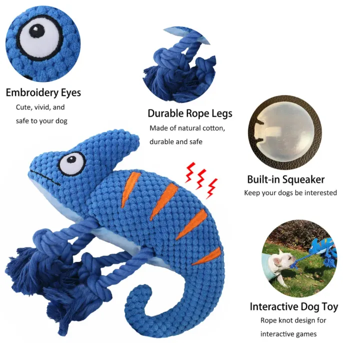 Chameleon Interactive Durable Squeaky Dog Toy_1 Chameleon Interactive Durable Squeaky Dog Toy_1