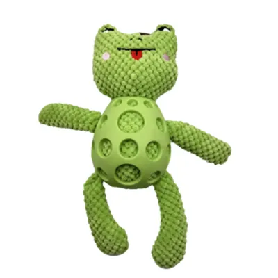 Grid PU Frog Squeaky Dog Chew Toy Grid PU Frog Squeaky Dog Chew Toy