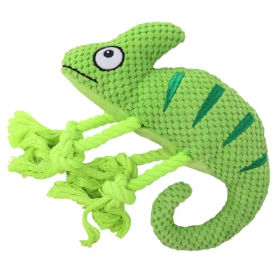 Chameleon Interactive Durable Squeaky Dog Toy Green Chameleon Interactive Durable Squeaky Dog Toy Green