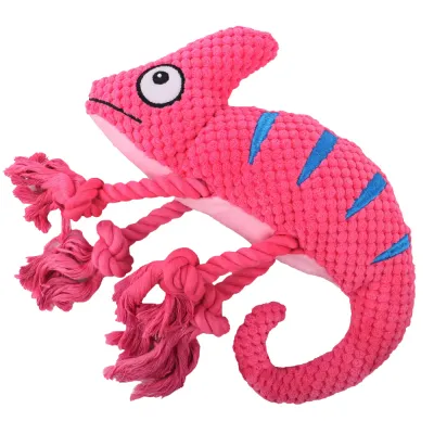 Chameleon Interactive Durable Squeaky Dog Toy Pink Chameleon Interactive Durable Squeaky Dog Toy Pink