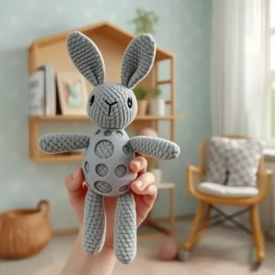 Rabbit PU Frog Squeaky Dog Chew Toy_1