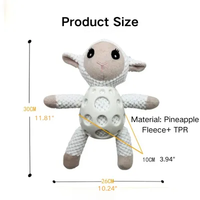 Grid PU Lamb Squeaky Dog Chew Toy Size Grid PU Lamb Squeaky Dog Chew Toy Size