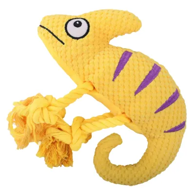 Yellow Chameleon Interactive Durable Squeaky Dog Toy Yellow Chameleon Interactive Durable Squeaky Dog Toy
