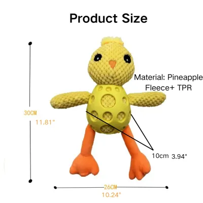 Grid PU Chick Squeaky Dog Chew Toy Size Grid PU Chick Squeaky Dog Chew Toy Size