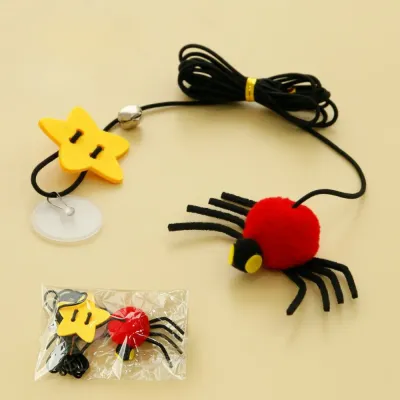 Spider-shaped Cat Toy with Elastic Rope Red Spider-shaped Cat Toy with Elastic Rope Red