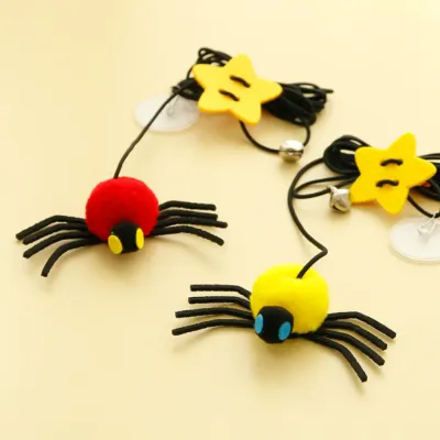 Spider-shaped Cat Toy with Elastic Rope_1 Spider-shaped Cat Toy with Elastic Rope_1