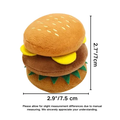 Hamburger Plush Dog Toy Size Hamburger Plush Dog Toy Size