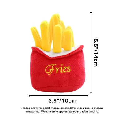 French Fries Plush Dog Toy Size French Fries Plush Dog Toy Size