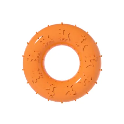 TPR Puppy Chew Teething Ring Toy Orange