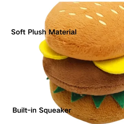 Hamburger Plush Dog Toy Hamburger Plush Dog Toy