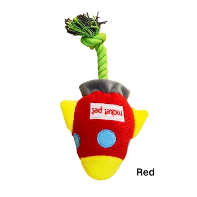 Rocket Rope Plush Dog Toy Red Rocket Rope Plush Dog Toy Red