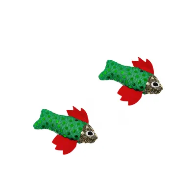 Glitter Fish Felt Cat Toy Green Glitter Fish Felt Cat Toy Green