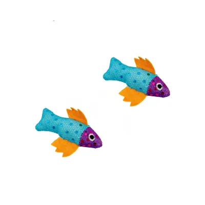 Glitter Fish Felt Cat Toy Blue Glitter Fish Felt Cat Toy Blue