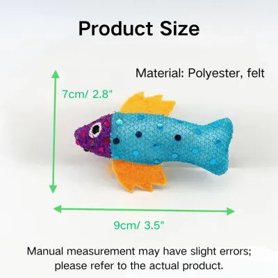 Glitter Fish Felt Cat Toy Size Glitter Fish Felt Cat Toy Size
